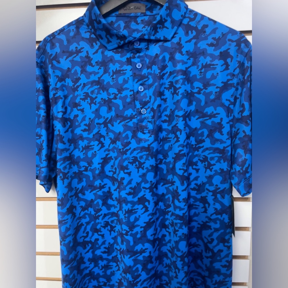 NEW With Large Club Logo Men's XL G/FORE gfore skull camo tech jersey polo golf